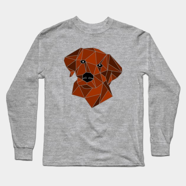 Labrador Chocolate Stained Glass Long Sleeve T-Shirt by inotyler
